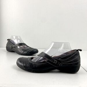 Naturalizer Noland Black Leather Loafer Shoes Mary‎ Jane Flats Career 8.5 Wide